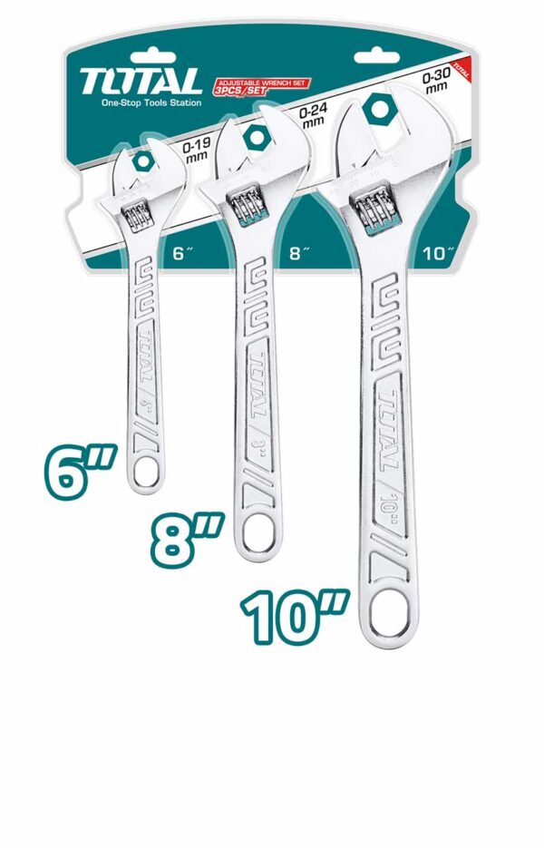 Adjustable Wrench Set 3 Pcs Total THTK1013