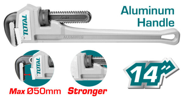 Aluminum Handle Pipe Wrench 350mm (14inch) Total THTAL17146