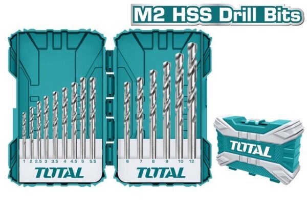 HSS M2 Drill Bits Set 15 Pcs Total TACSDL51502