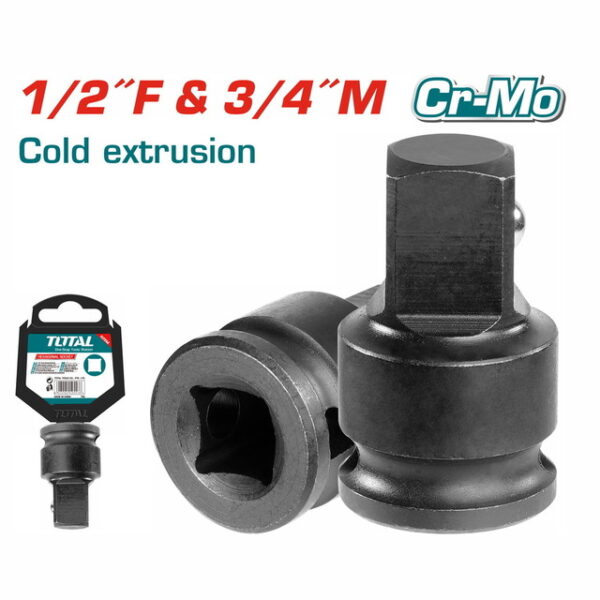 Impact socket adapter 0.5inch x 0.75inch Total THIA1234