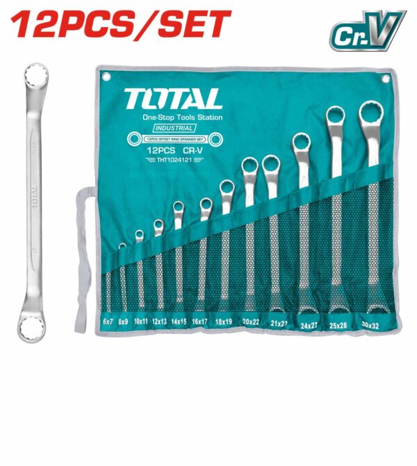 Offset Ring Spanner Set 12 Pcs Total THT1024121