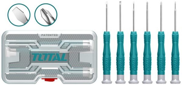 Precision Screwdriver Set 6 Pcs Total THT250PS0601