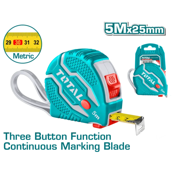 Steel Measuring Tape 5m x 25mm Total TMT126052M