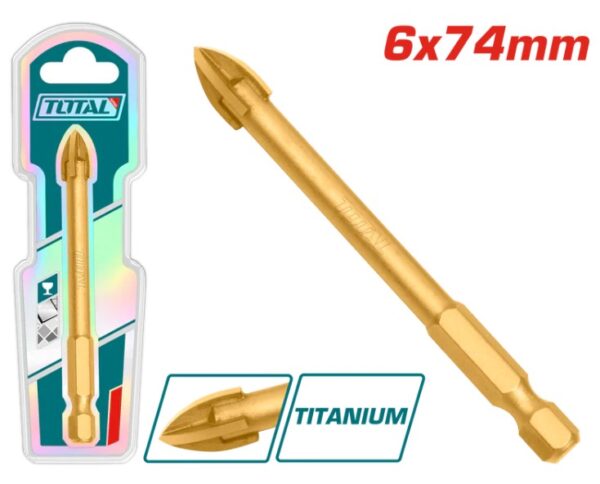 Tile and Glass Drill Bit 6 x 74 mm Total TACG210612