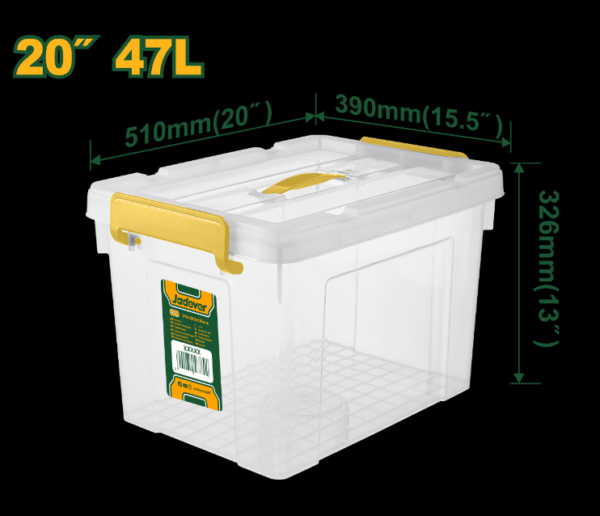 JADEVER Clear Plastic Storage Box 47L JDTB2350