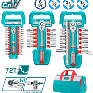57 Pcs 1/4″&3/8″&1/2″طقم مسكات طقطاق+طرابيش TOS23092