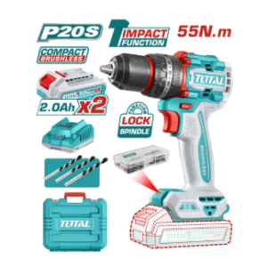 Compact Brushless Cordless Impact Drill Total TIDLI20558